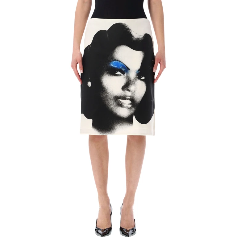 Versace Silk Midi Skirt With The Valentine Print Multi Colour Lining - Women