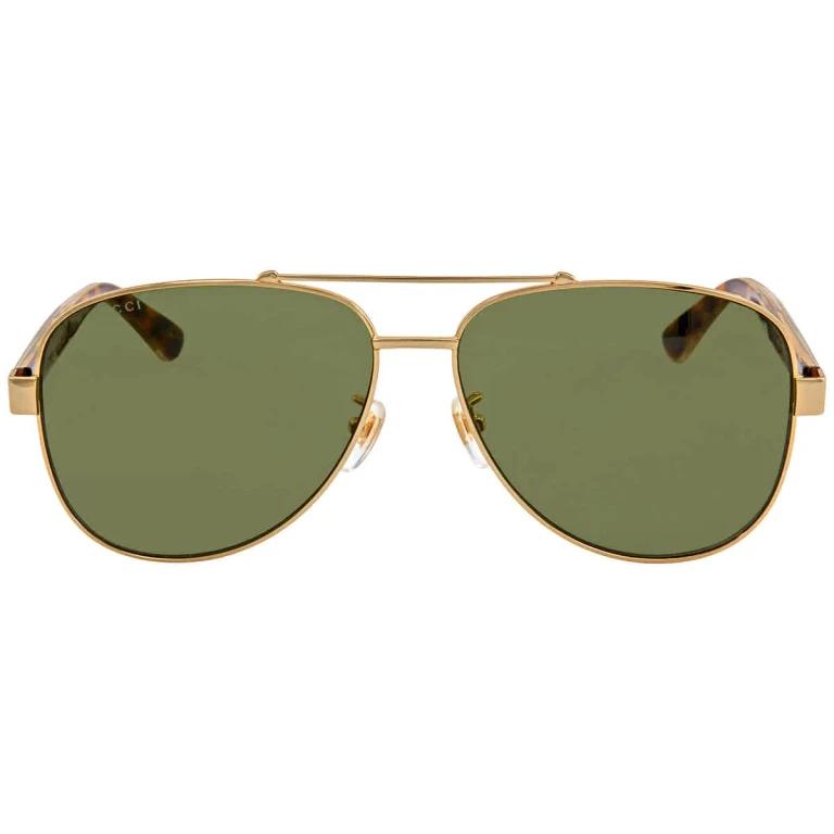 Gucci Green Pilot Mens Sunglasses GG0528S 009 63