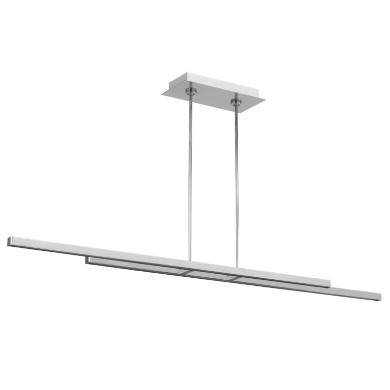 Polished Stainless Steel LED Linear Suspension from the Stagger Collection