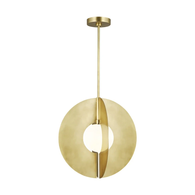 Natural Brass One Light Pendant from the Orbel Collection