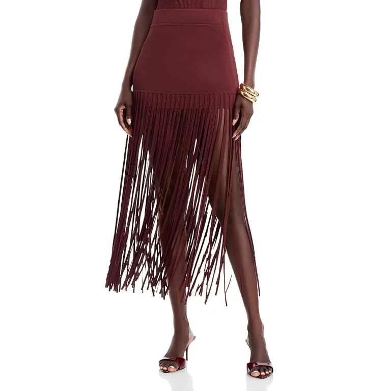 Toccin Carlyle Fringe Midi Skirt