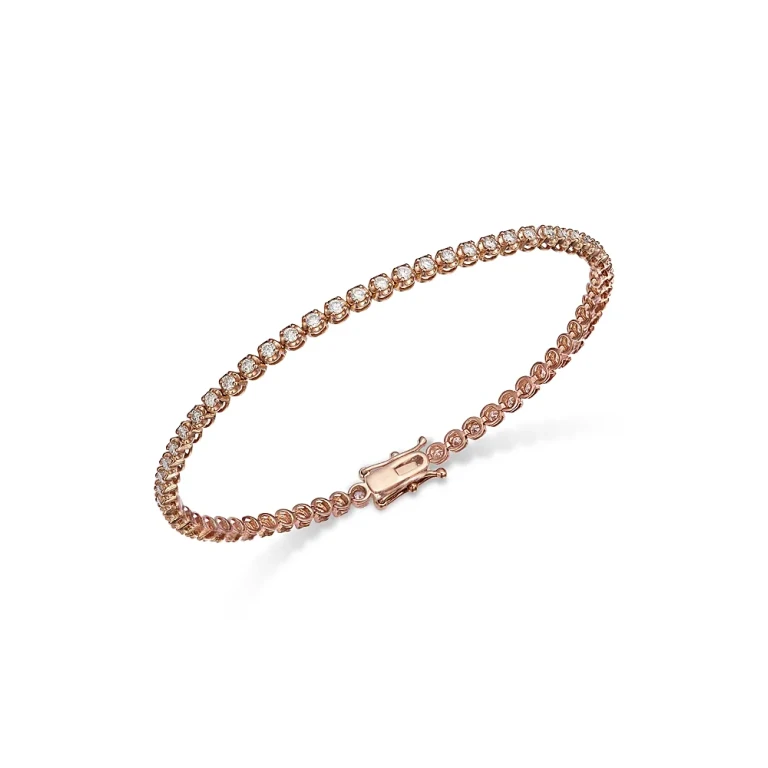 Diamond Crown Set Tennis Bracelet in 14K Gold, 1.50 tcw