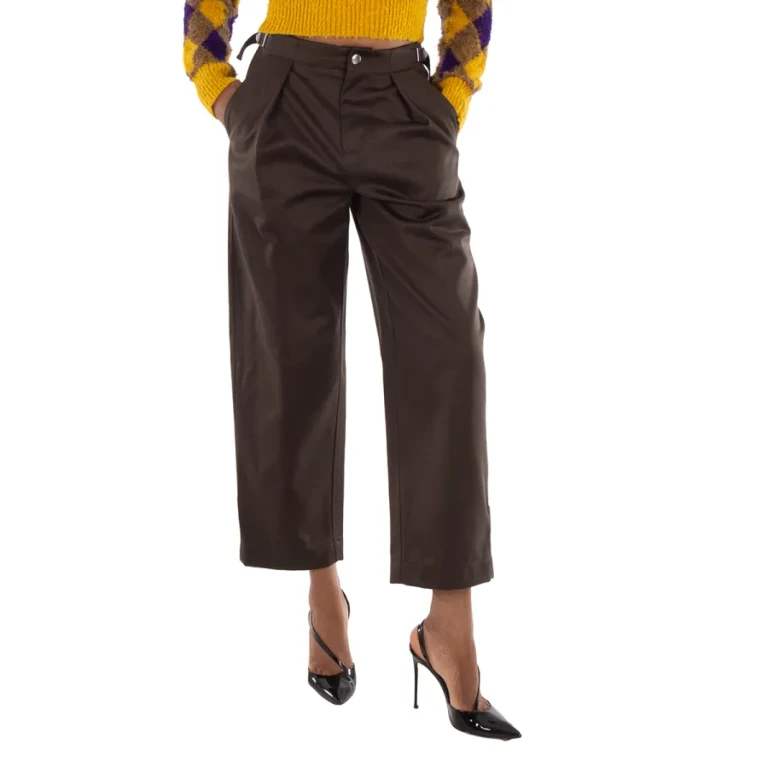 Burberry High-Waist Cropped Cotton Trousers