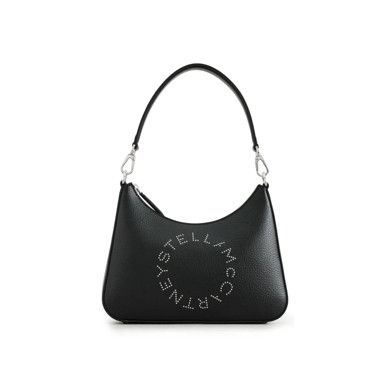 Sac à épaule Hobo Stella McCartney Eco avec logo embossé noir