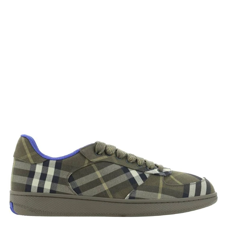 Burberry Check Pattern Lace-Up Sneakers