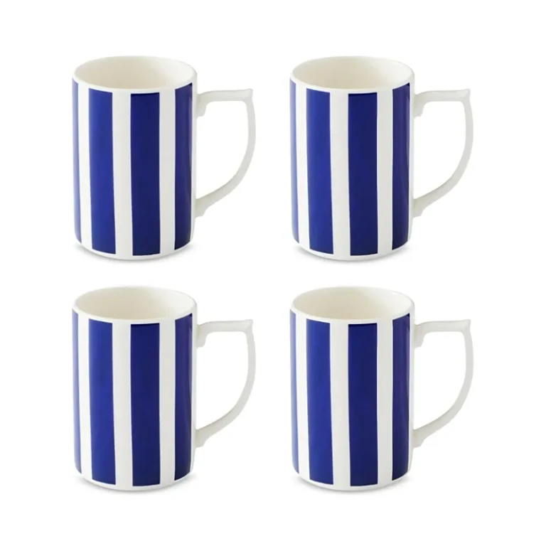 Spode Blue Italian Steccato Bold Stripe Mugs, Set of 4