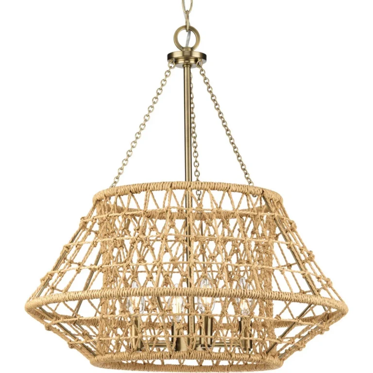 Vintage Brass Four Light Chandelier from the Laila Collection