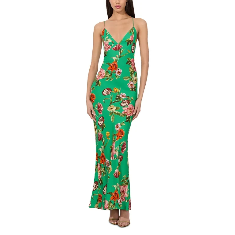 Alice and Olivia Loma V Neck Cami Maxi Dress
