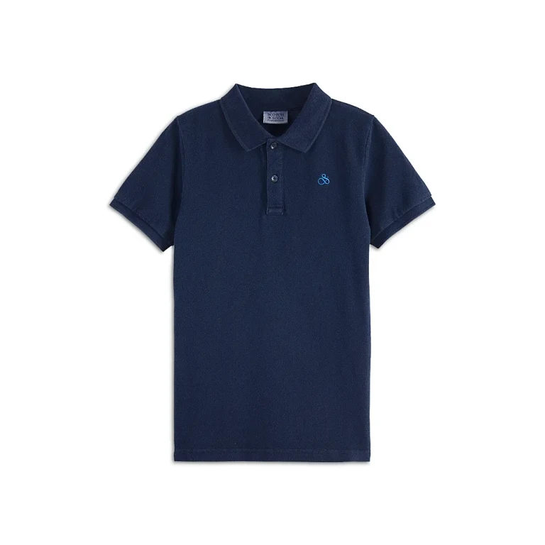 Scotch & Soda Boys' Core Garment Dyed Pique Polo Shirt - Little Kid, Big Kid