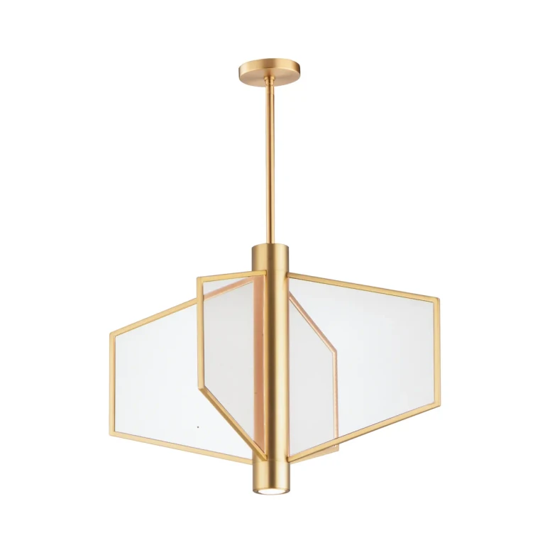 Natural Aged Brass LED Pendant from the Telstar Collection
