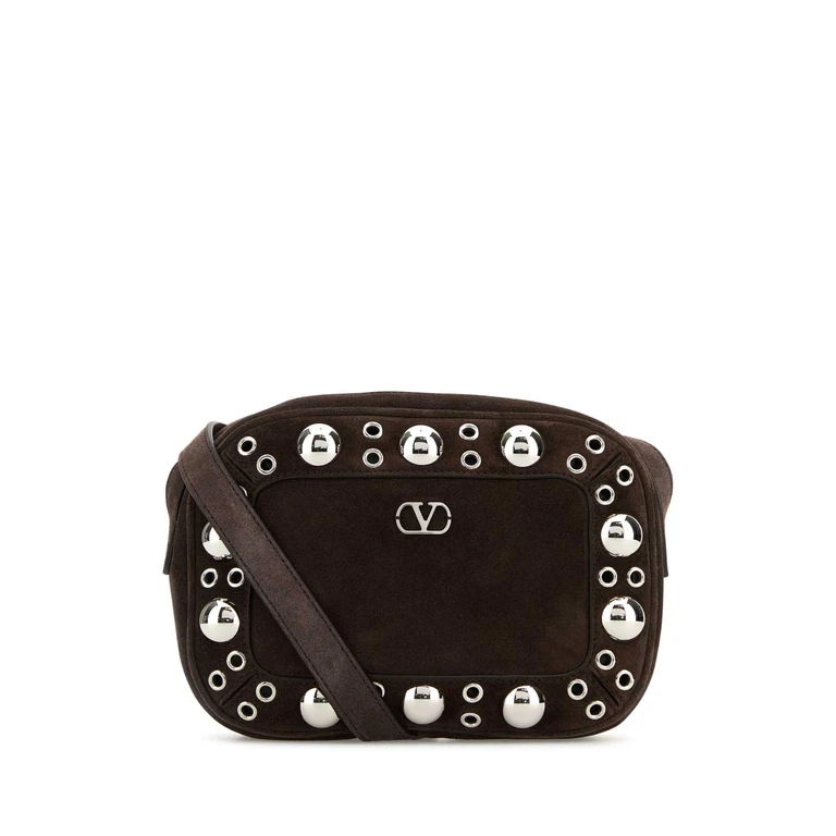 Valentino Garavani Brown Suede Nellcãte Crossbody Bag Testadimoro Borse A Tracolla - Men