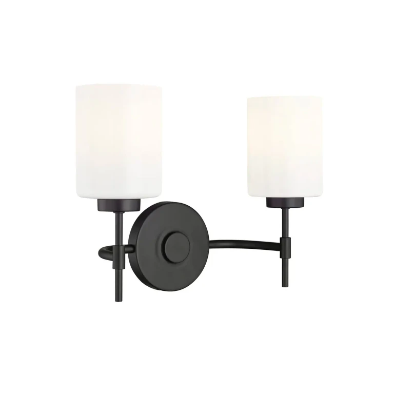 Matte Black Bathroom Vanity Light from the Keylee Collection