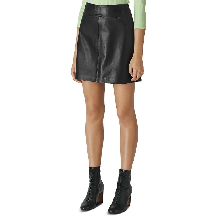 Whistles Leather Mini Skirt