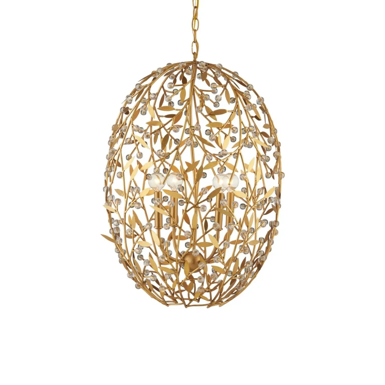 Clear Contemporary Gold Chandelier from the Secret Garden Collection