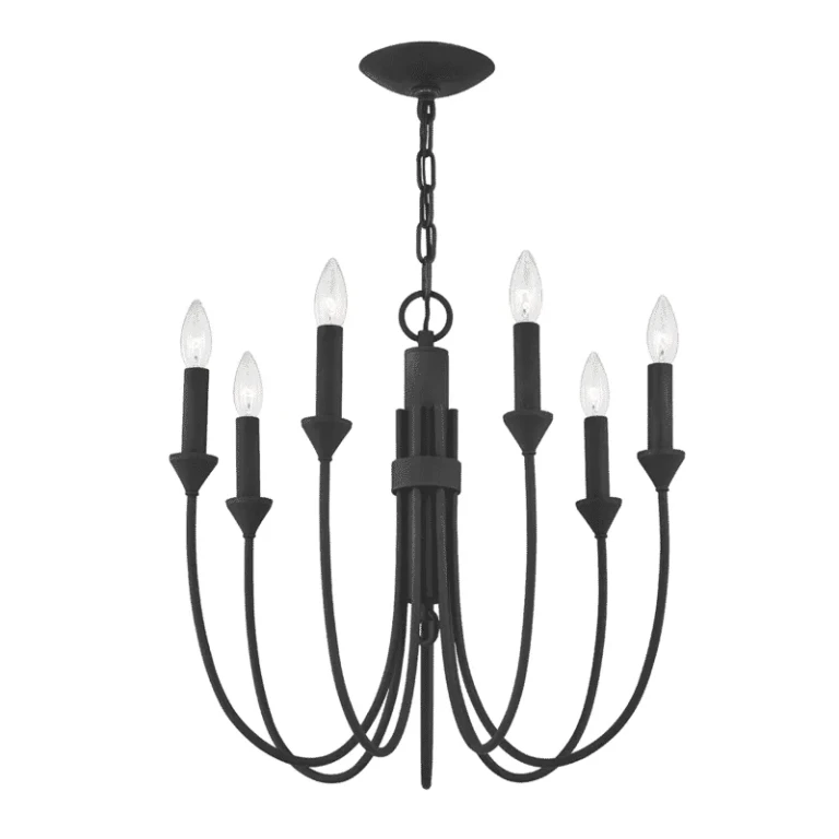 Troy Cate 7-Light Chandelier in Forged Iron