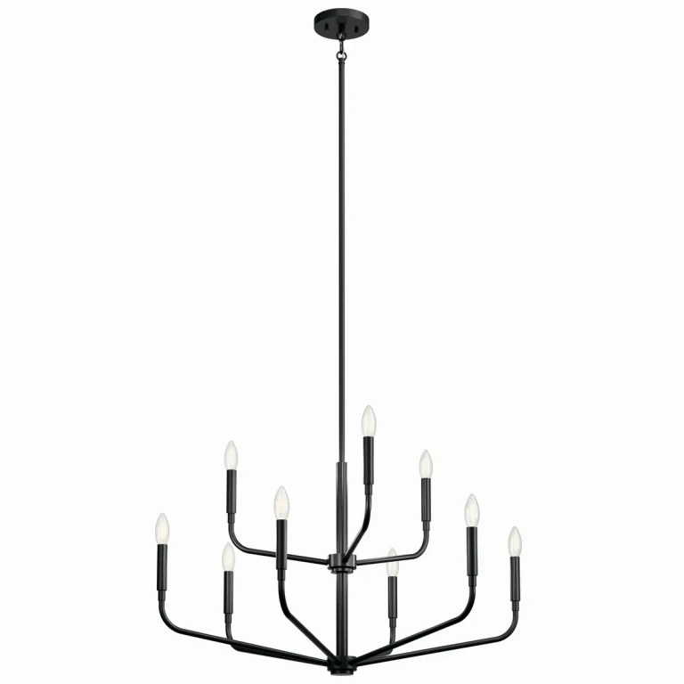 Black Nine Light Chandelier from the Madden Collection