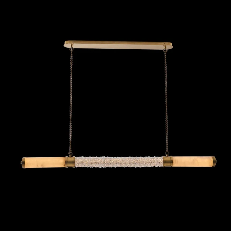 True Brass LED Island Pendant from the Tubo Collection
