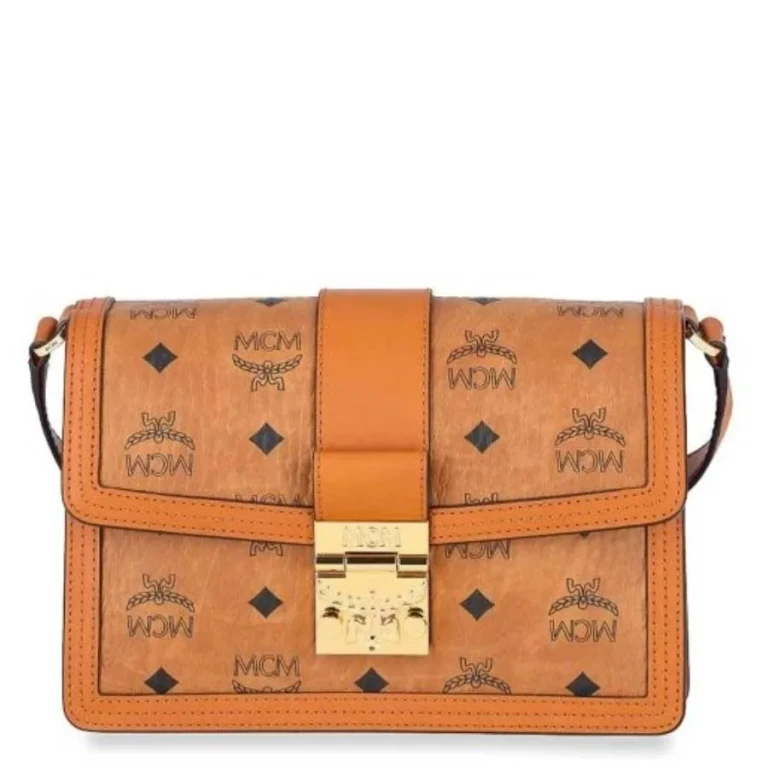 MCM Visetos Tracy Shoulder Bag - Cognac