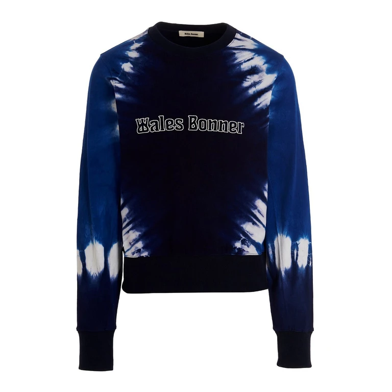 Wales Bonner Felpa con ricamo logo effetto tie-dye