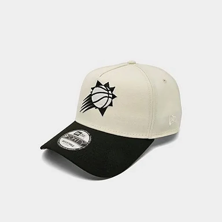 New Era Women's Phoenix Suns NBA 9FORTY A-Frame Snapback Hat in Chrome/Black