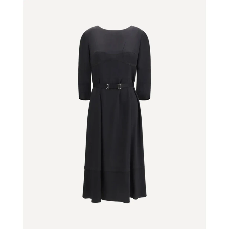 PRADA Wool and silk midi Dress Female 44