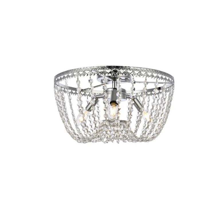 Chrome Three Light Flush Mount from the Kylie Collection