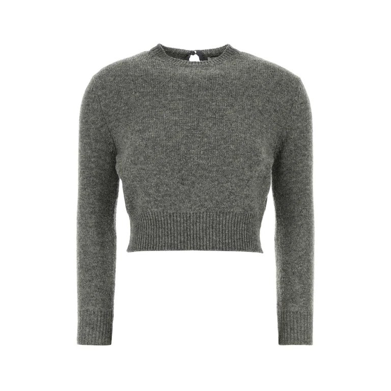 Jil Sander Grey Wool Blend Sweater Shadow Exterior: Virgin Nylon Maglieria - Women