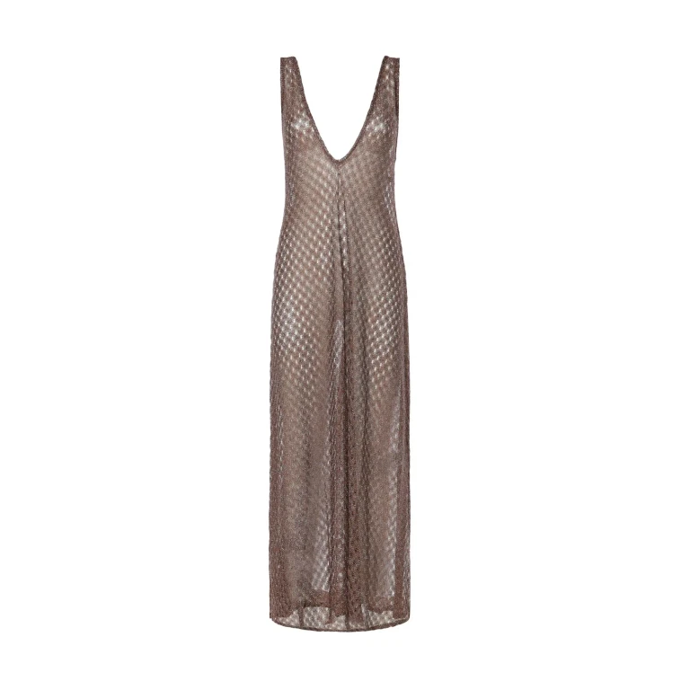 Missoni Lamé Viscose Beach Dress With A Spiderweb Motif