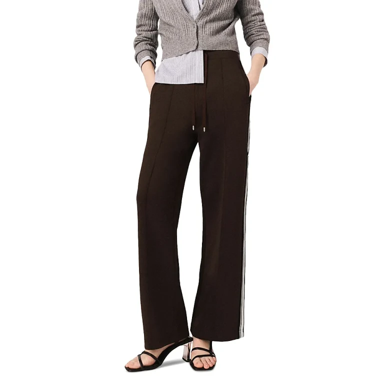 Maje Polympic Straight Striped Trousers