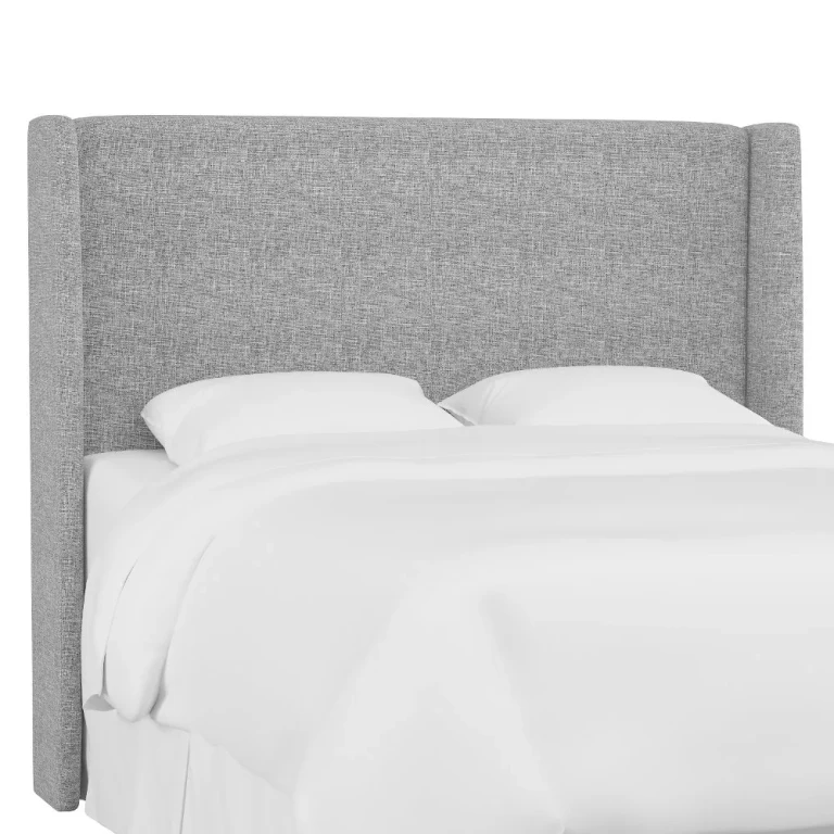 Tiffany Gray Curved Wingback King Headboard - Skyline Furniture