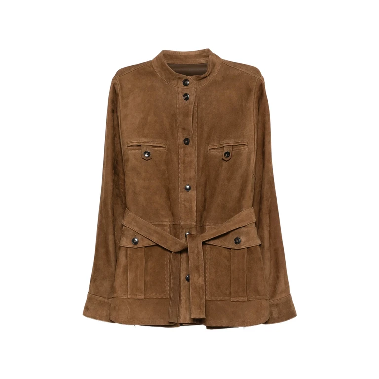 Yves Salomon Belted Leather Jacket