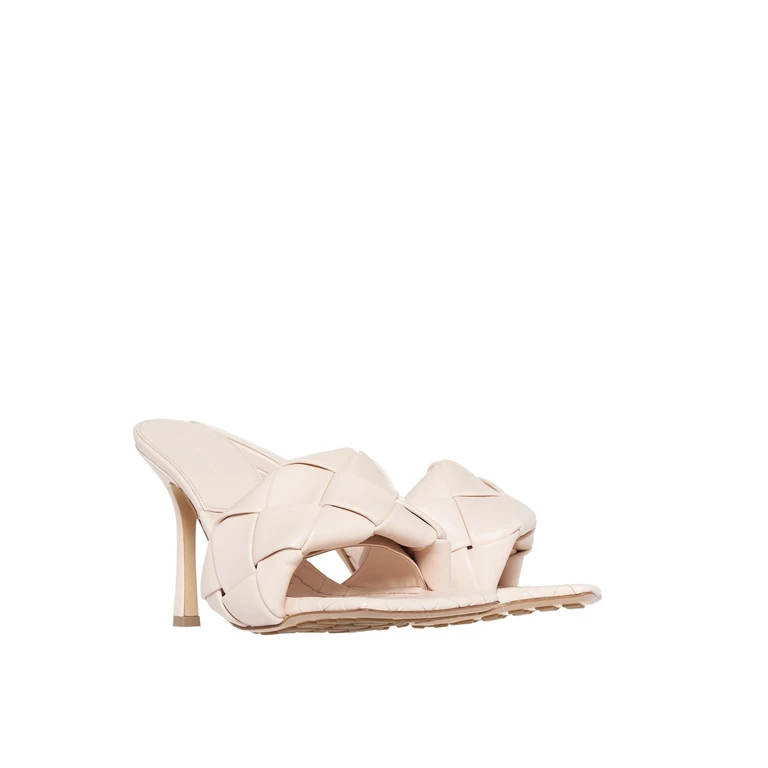 Bottega Veneta Lido Leather Mules Pink - Women