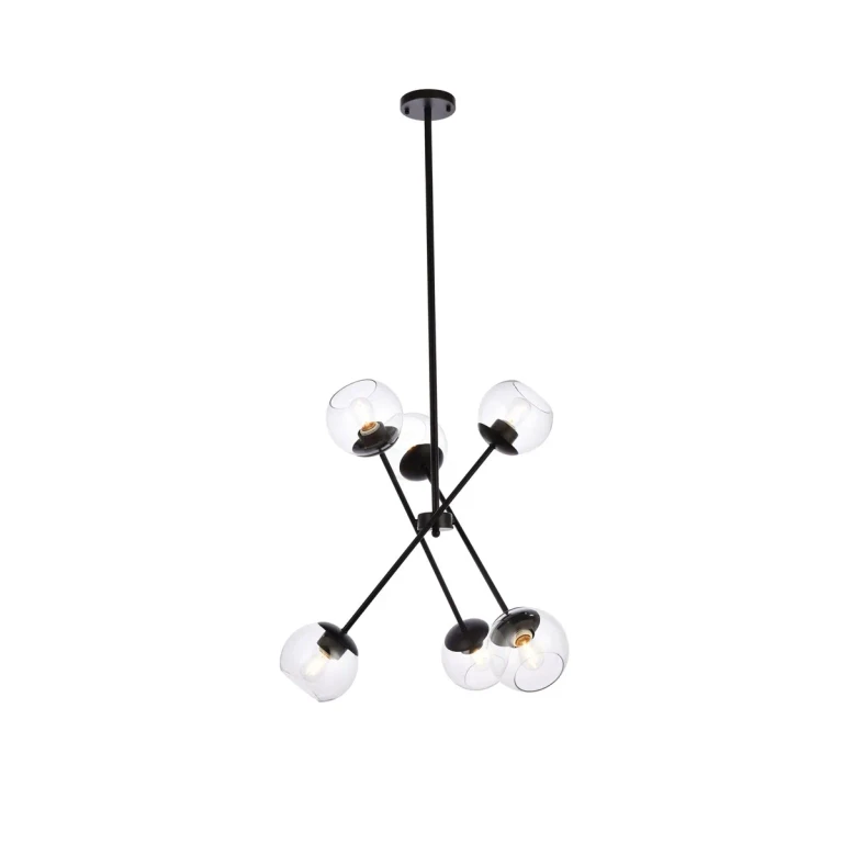 black Six Light Pendant from the Axl Collection