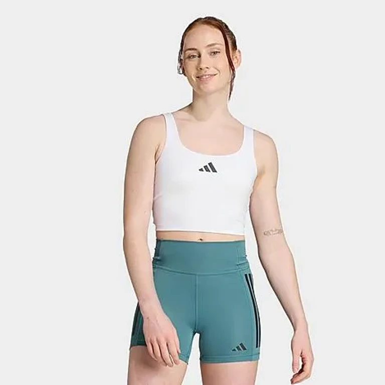 adidas Women's Power Light-Support Padded Sports Bra Tank Top in White Size: XS