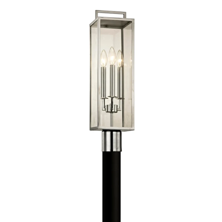 Troy Beckham 3-Light 24" Outdoor Post Light in Polished Satinless