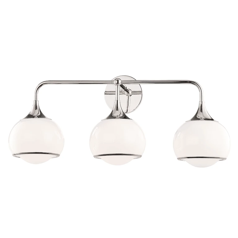 Polished Nickel Three Light Bath and Vanity from the Reese Collection