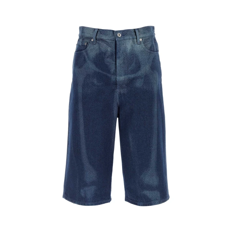Off-White Denim Bermuda Shorts Blue Exterior: Cotton - Men