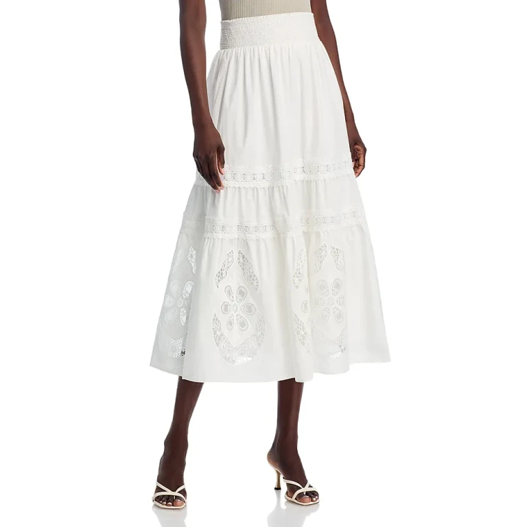 T Tahari Embroidered Maxi Skirt
