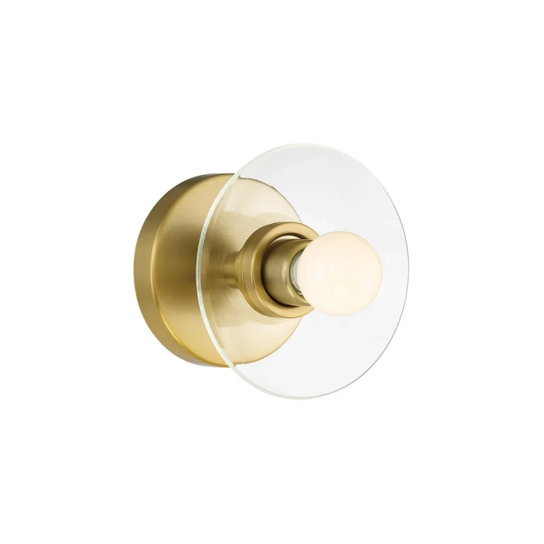 Brushed Gold One Light Wall Sconce from the Litto Collection