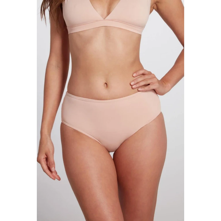 Serena Mid-rise Bikini Bottom Pink Blush