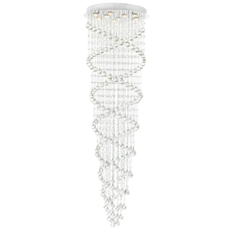 Chrome Nine Light Flush Mount from the Double Spiral Collection