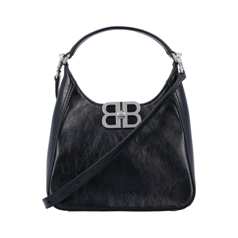 Black Leather Bb Soft Handbag
