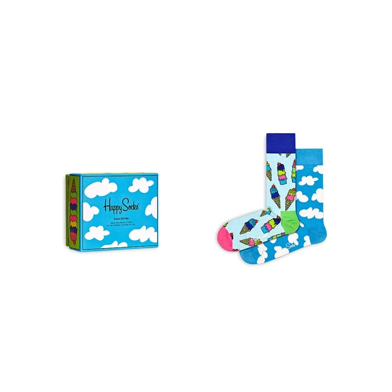 Happy Socks Sunny Day Cotton Blend Crew Socks Gift Box, Pack of 2