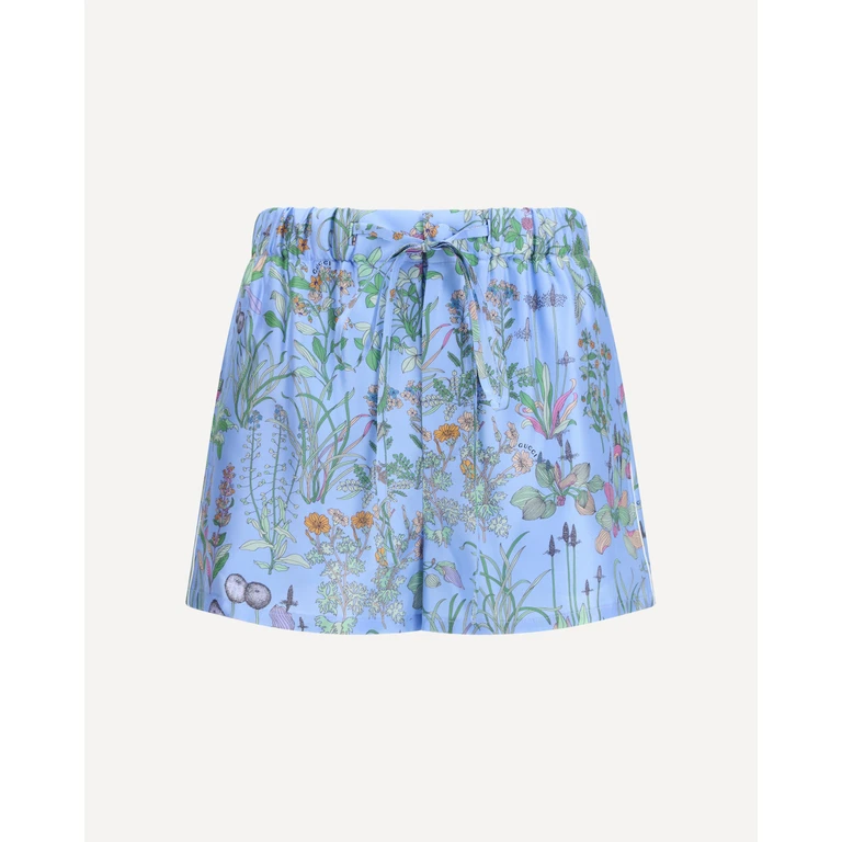 GUCCI Printed silk twill Shorts Female 38