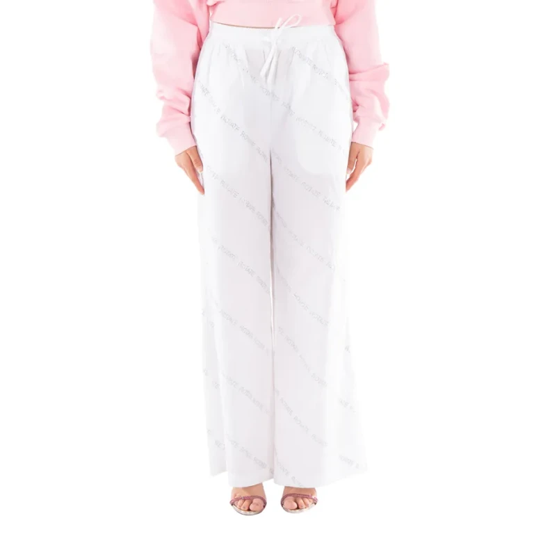 Rotate Ladies Bright White Comb Rotate Crystal Poplin Pants