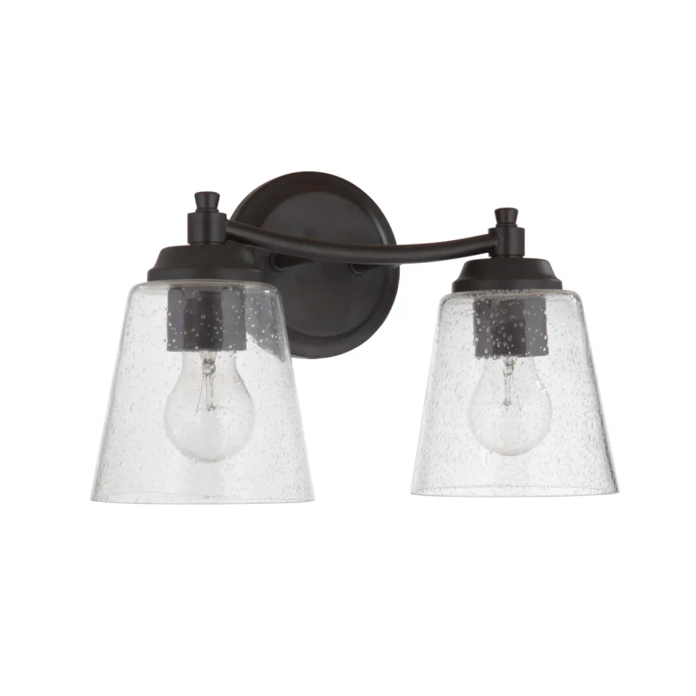 Tyler 2-Light 14" Bathroom Vanity Light in Flat Black