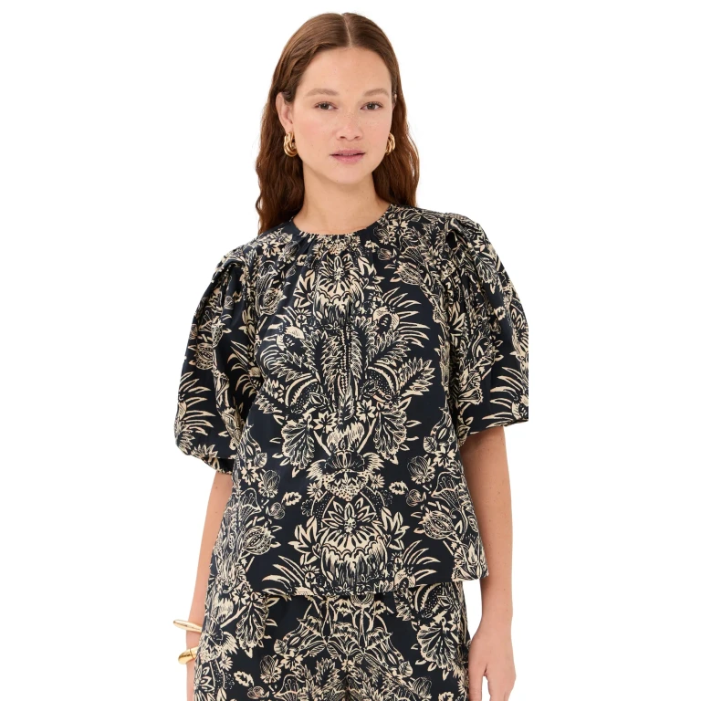 Ulla Johnson Frantiska Top Noir Flora 6