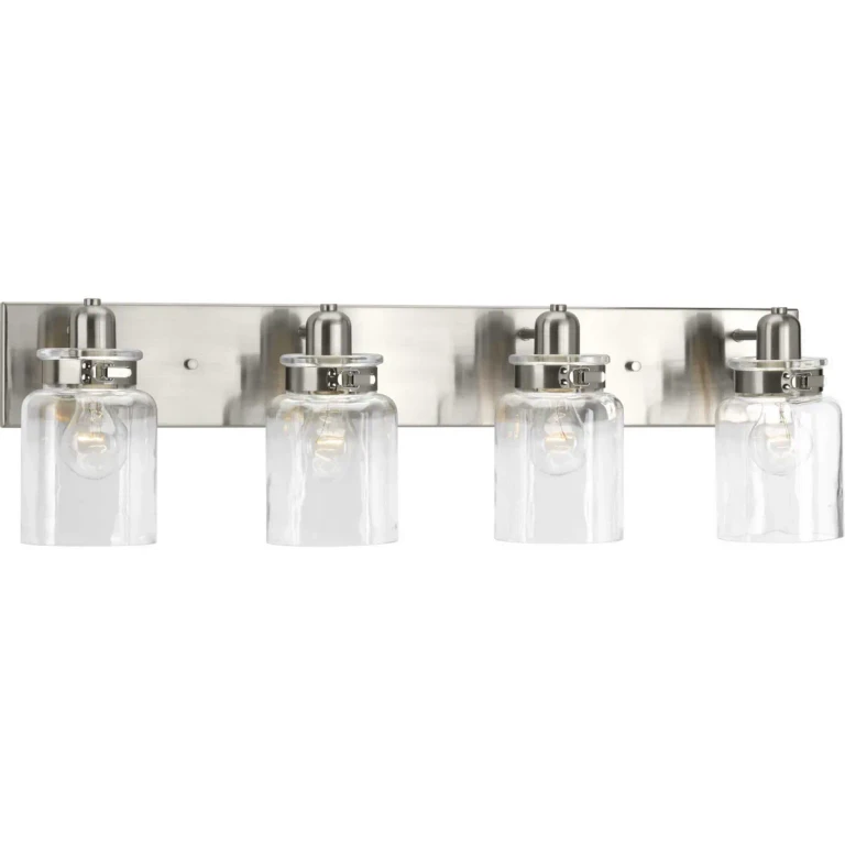 Brushed Nickel Four Light Bath from the Calhoun Collection