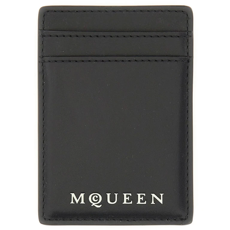 Alexander McQueen Magnetic Card Holder With Logo