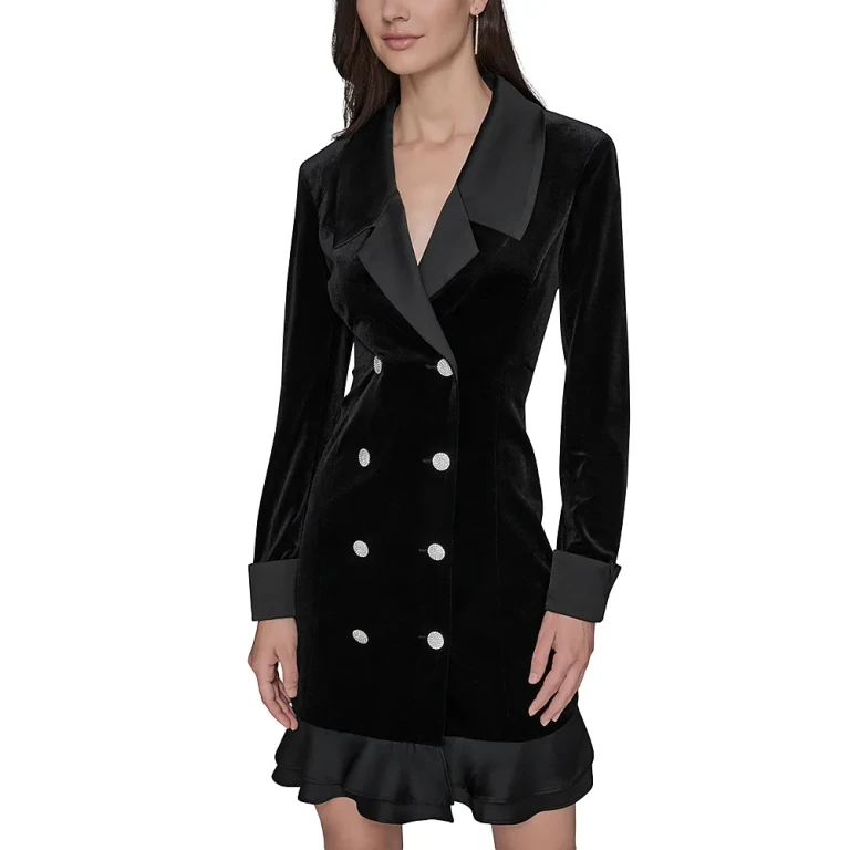 Karl Lagerfeld Paris Stretch Velvet Blazer Dress